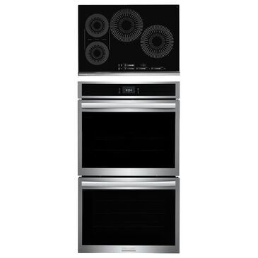 Frigidaire Gallery 2-Piece Kitchen Package with Stainless Steel 30" Double Electric Wall Oven and Black Electric Cooktop, , large