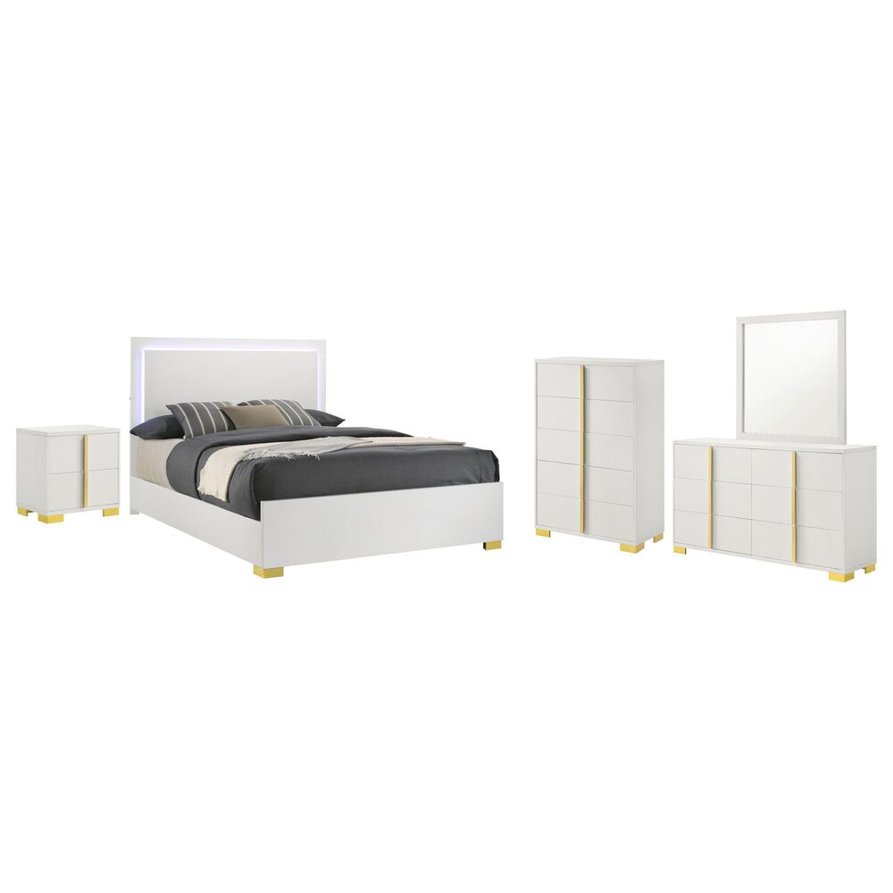 Pacific Landing Marceline 5-Piece King Bed Set in White, , large