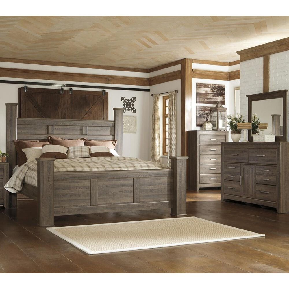 Signature Design by Ashley Juararo 4 Piece King Bedroom Set in Dark Brown, , large