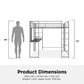 DHP Abode Full Metal Loft Bed with Desk in Silver, , large
