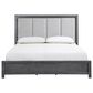New Heritage Design Odessa King Upholstered Bed in Charcoal and Silver, , large