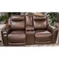 Ashley Gravier Power Reclining Loveseat with Console and Adjustable Headrest in Cordova, , large