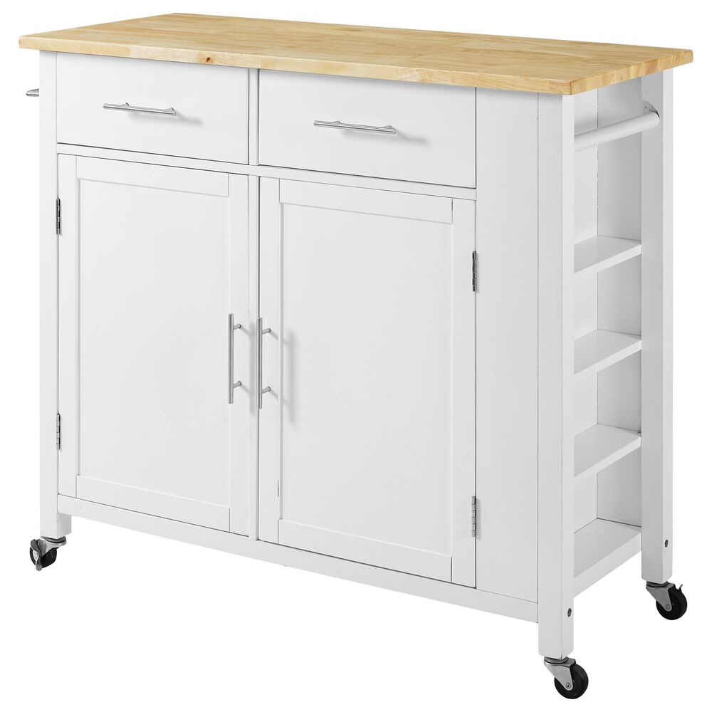 Crosley Furniture Savannah Kitchen Island/Cart in White, , large
