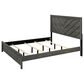 Crown Mark Valor King Bed with Two Nightstands in Gray, , large