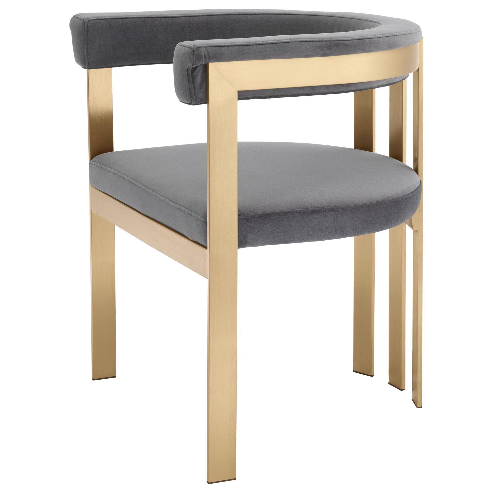 Grey and brass dining chairs sales