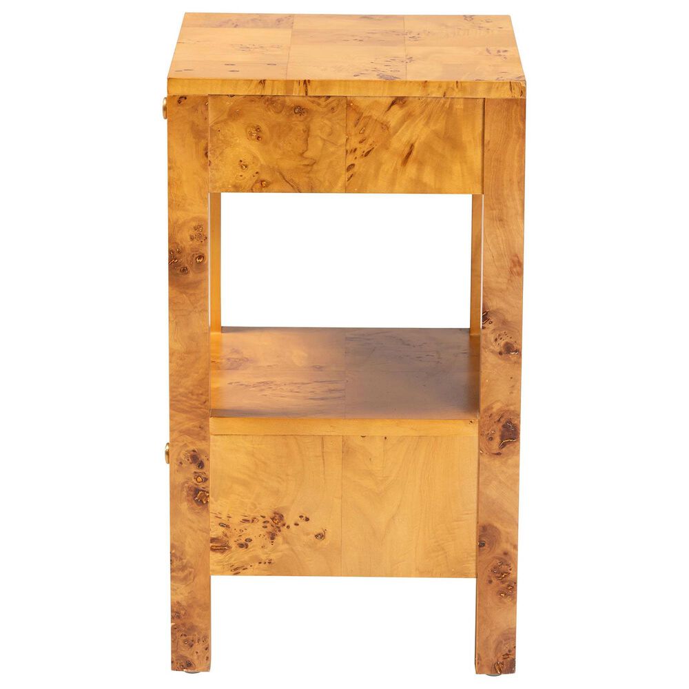 Baxton Studio Azmi 2-Drawer Nightstand in Light Mappa Burl, , large