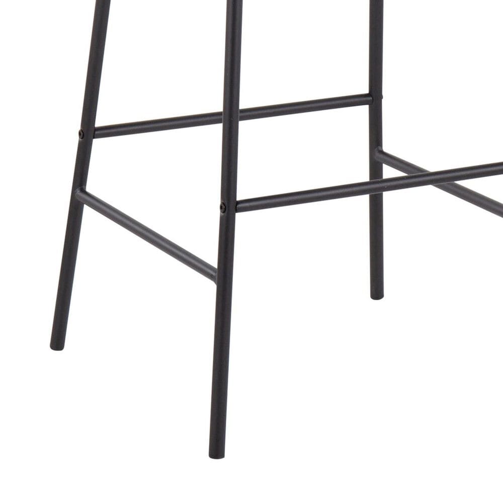 LumiSource Daniella Bar Stool with Grey Upholstery in Black (Set of 2), , large