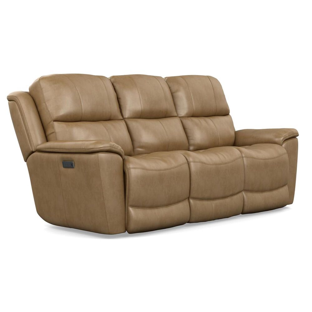 Flexsteel Cade Leather Power Reclining Sofa in Sand, , large