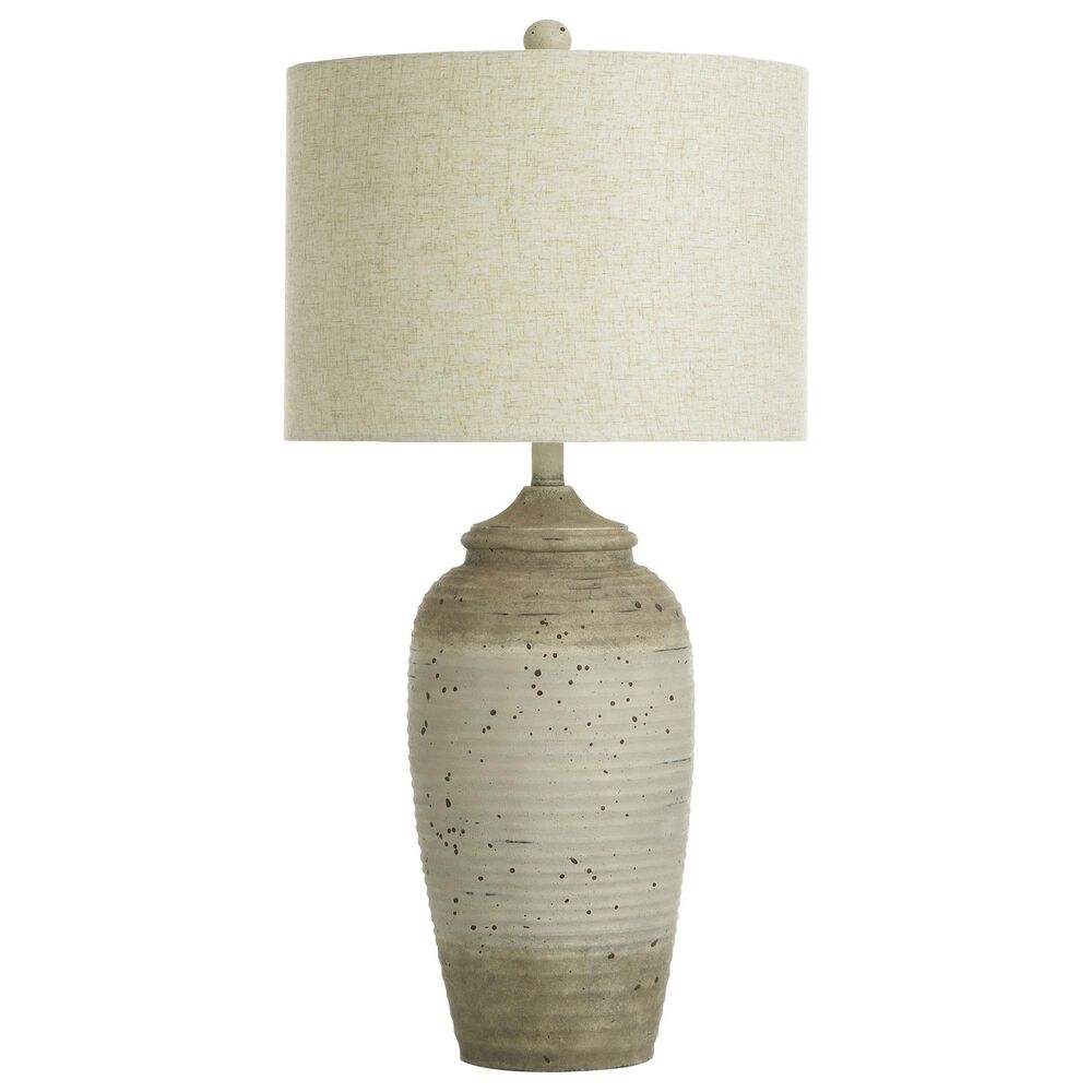 Flair Industries Table Lamp in Speckled Cream and Bronze Cotta, , large