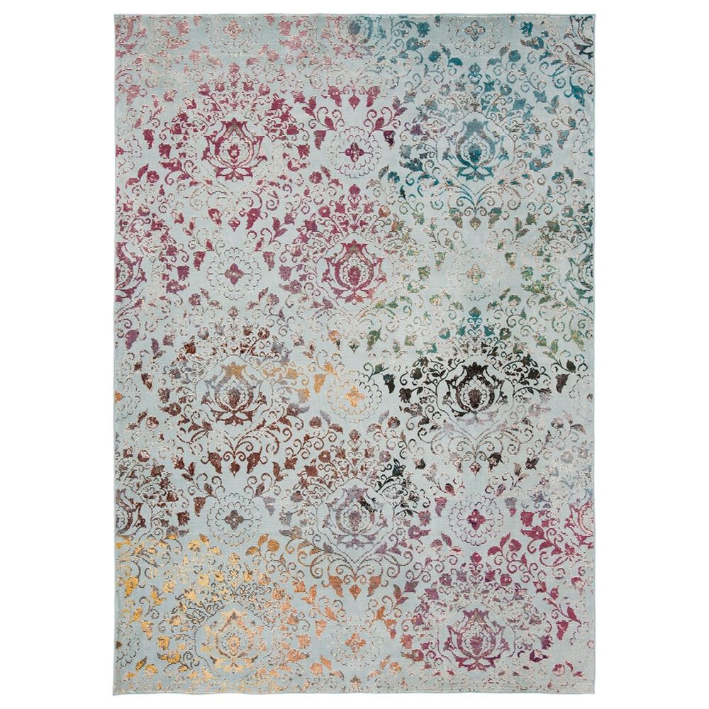 Safavieh Aria ARA172B 4" x 6" Blue and Multicolor Area Rug, , large