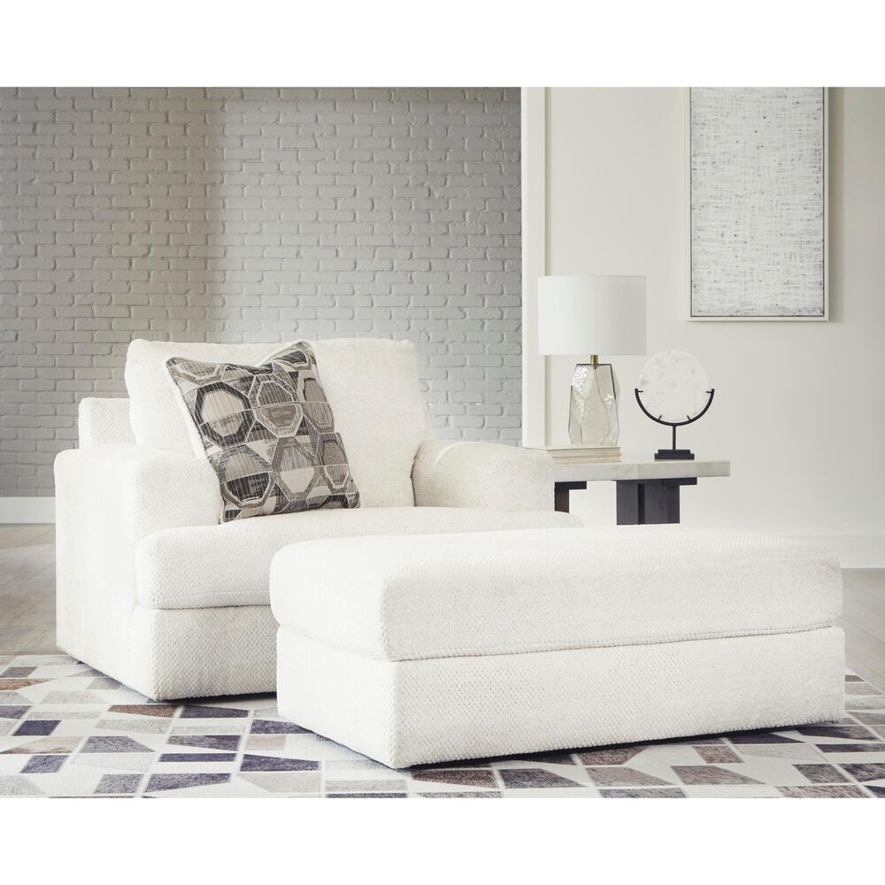 Ashley Karinne Oversized Accent Ottoman in Linen, , large