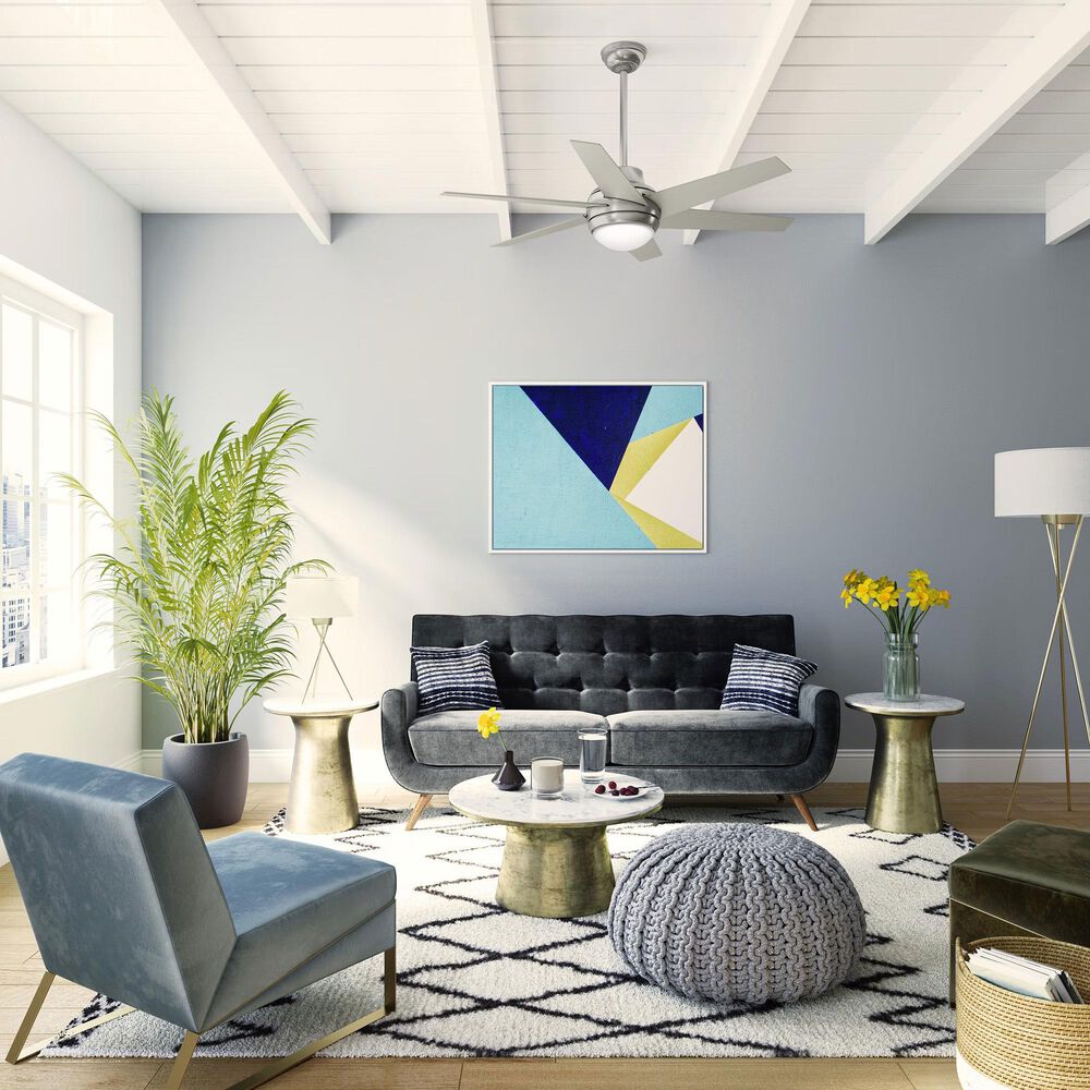 Hunter Sotto 52&quot; Ceiling Fan with LED Lights in Brushed Nickel, , large