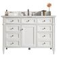 James Martin Vanities Brittany 48" Single Bathroom Vanity in Bright White with 3 cm Arctic Fall Solid Surface Top and Rectangle Sink, , large
