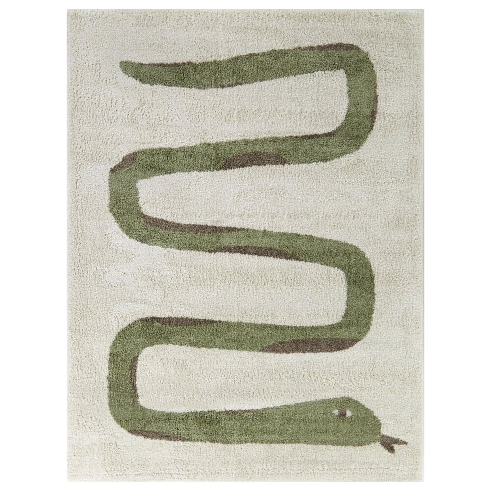 Balta Rugs Serpieri Snake 4"4" x 6" Cream Kids Area Rug, , large