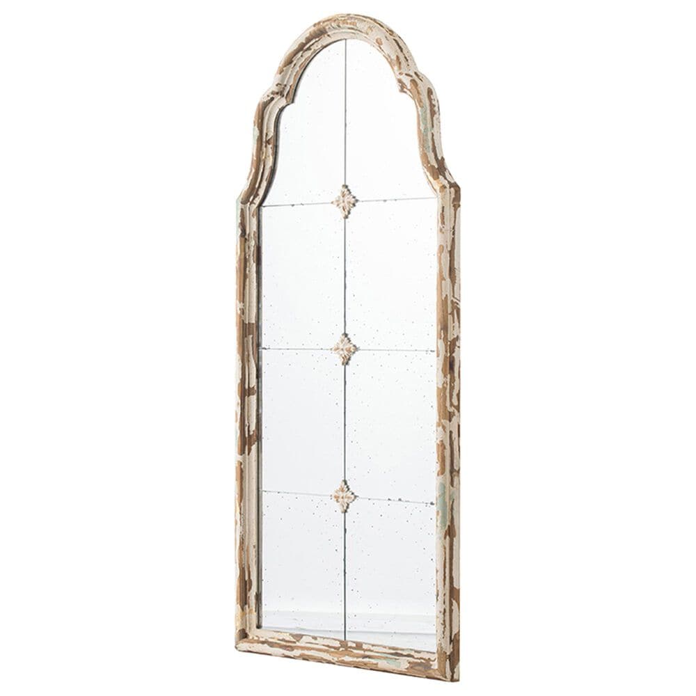A&B Home Wall Mirror in Washed White and Gold, , large