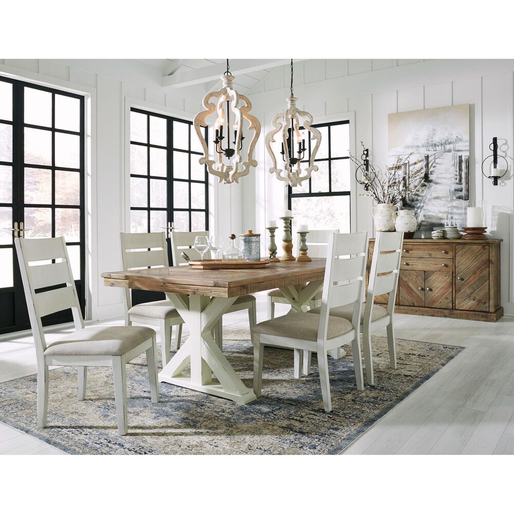 Signature Design by Ashley Grindleburg Dining Upholstered Side Chair in Antique White and Gray, , large