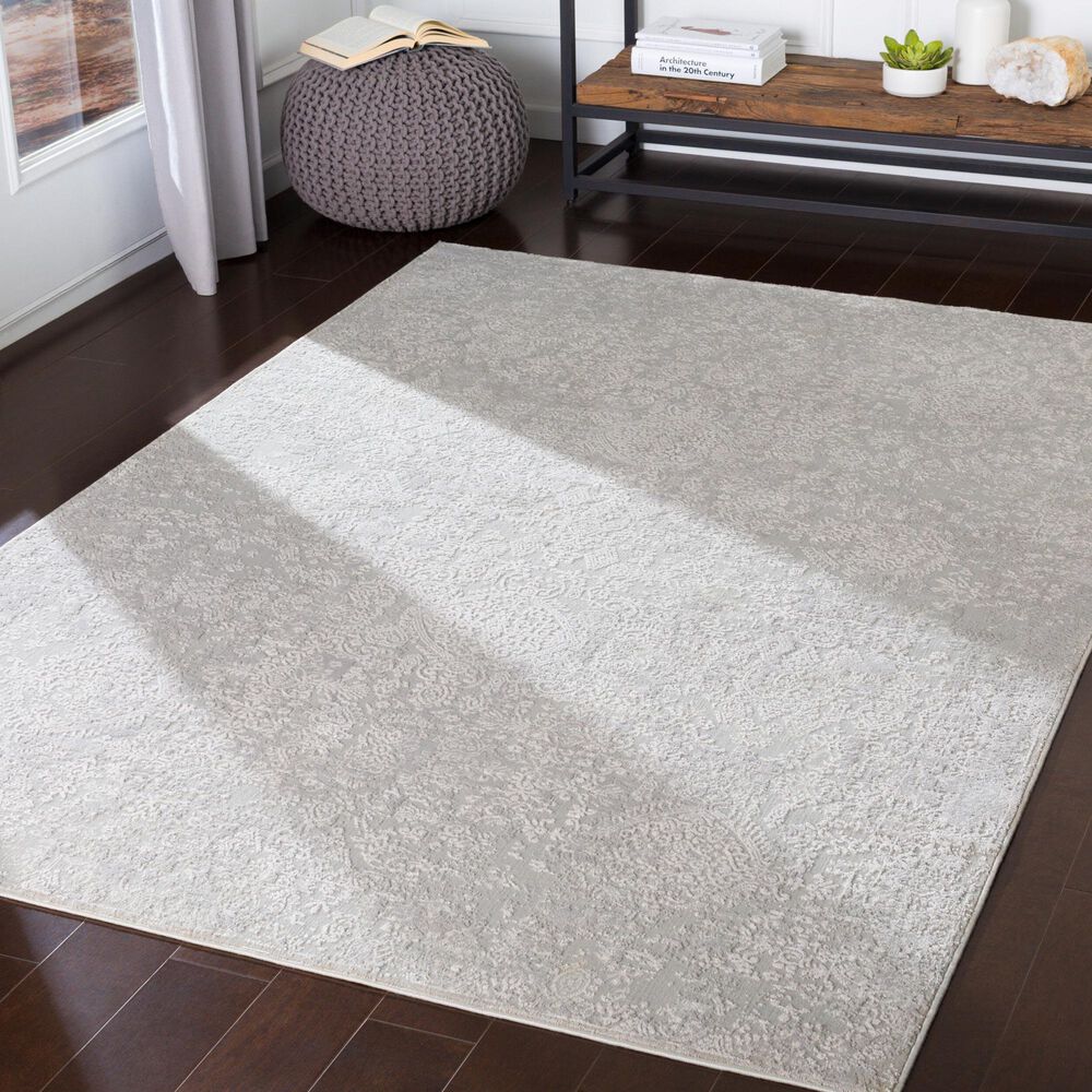 Surya Aisha AIS-2306 10&#39; x 14&#39; Light Gray and Off-White Area Rug, , large