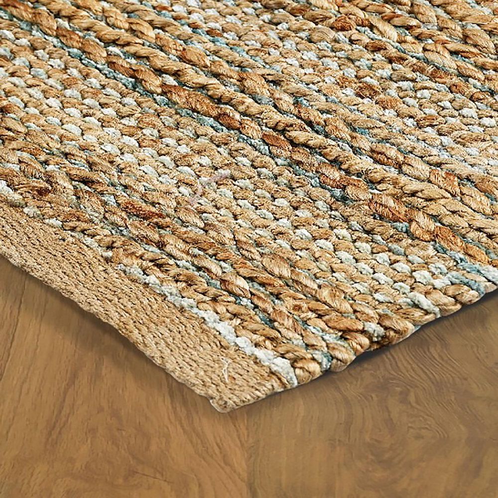 L&amp;R Resources Natural Fiber 5&#39; x 7&#39;9&quot; Spa Blue Area Rug, , large