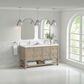James Martin Vanities Breckenridge 60" Double Bathroom Vanity in Whitewashed Oak with Single Hole 3 cm White Zeus Quartz Top and Rectangular Sinks, , large