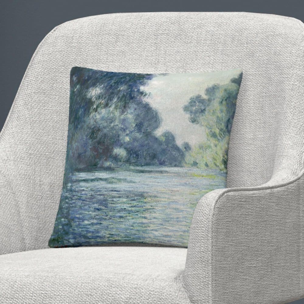 Timberlake Claude Monet 'Branch Of The Seine' 16 x 16 Decorative Throw Pillow, , large