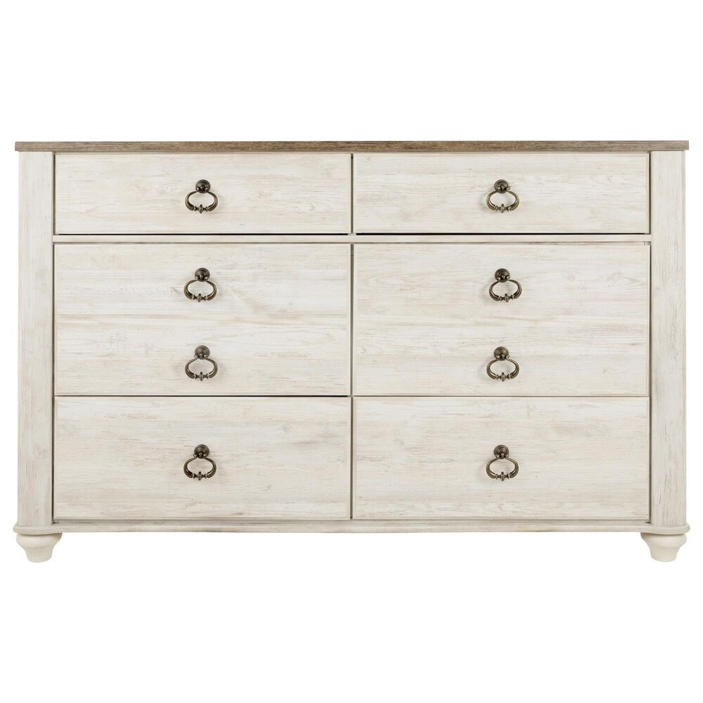 Ashley Willowton 4-Piece King Bedroom Set in Whitewash, , large