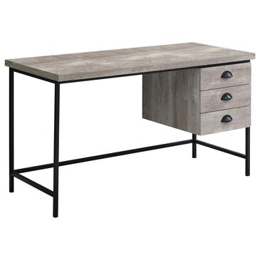 Monarch Specialties 55" Computer Desk in Reclaimed Taupe and Black, , large
