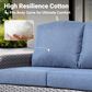 HOMLUX 2-Piece Patio Loveseat and Coffee Table Set in Denim Blue, , large