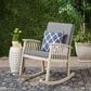 Hearth and Haven Casa Outdoor Rocking Chair with Cushion in Grey, , large