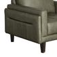 Chateau d"Ax Stationary Leather Sofa and Loveseat Set in Olive Green, , large