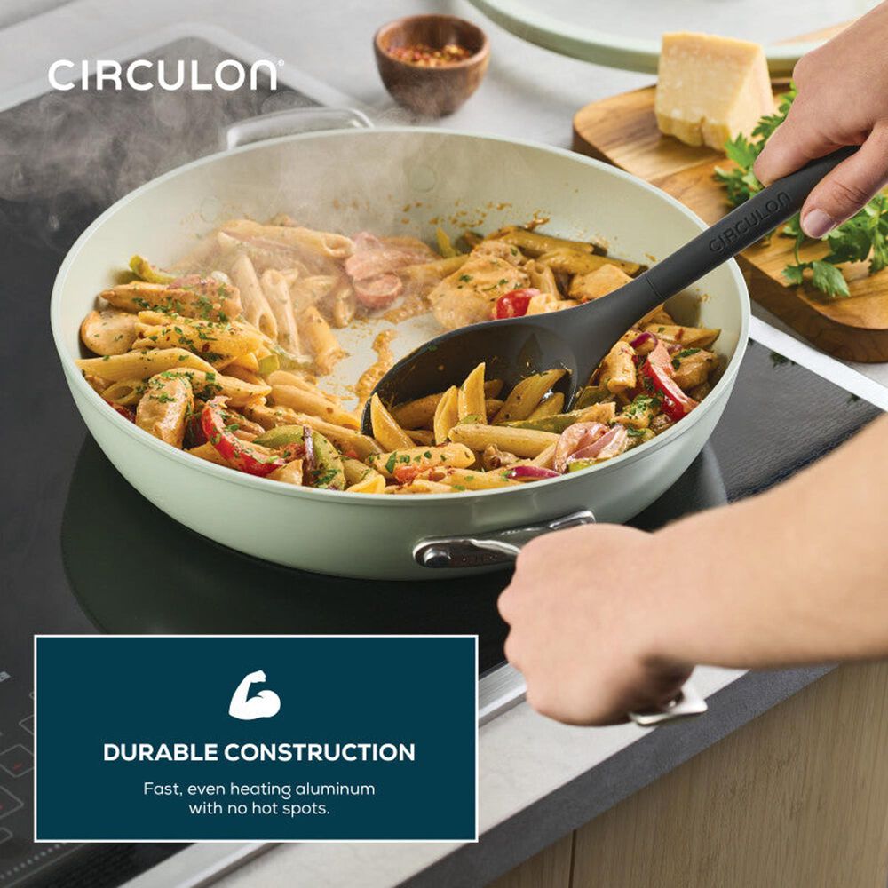 Circulon 12" Ceramic Nonstick Frying Pan with Lid in Sage, , large