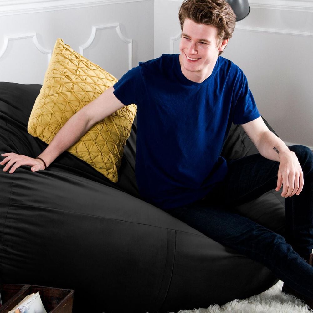 Jaxx 5.5&#39; Lounger Bean Bag Loveseat in Black, , large