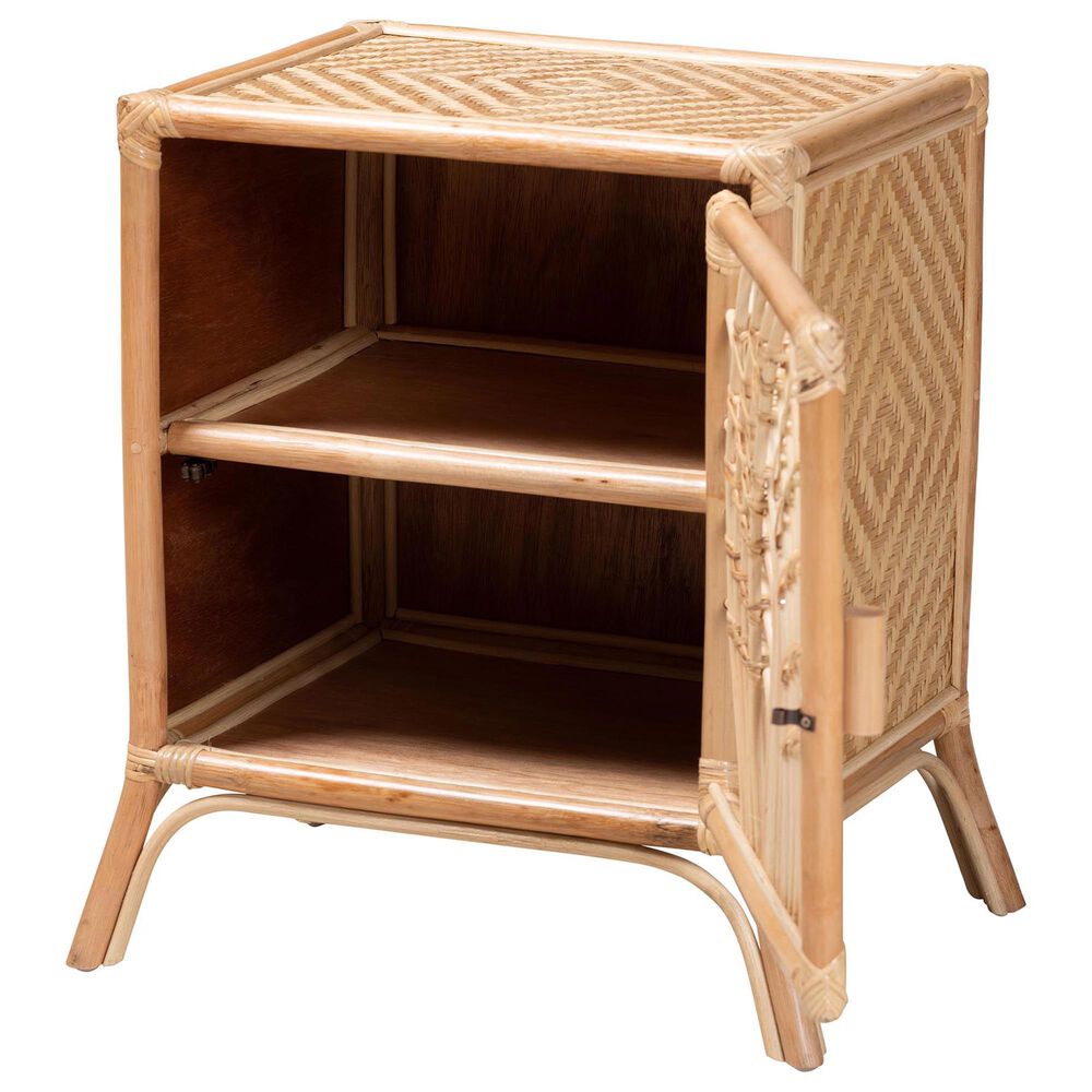 Baxton Studio Danna 2-Shelf Nightstand in Natural Brown, , large