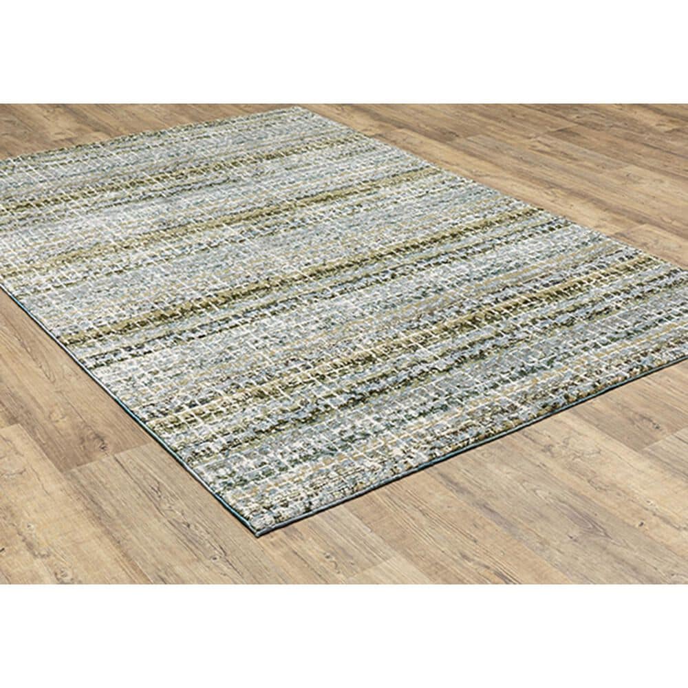 Oriental Weavers Atlas Stripe 747B0 7&#39;10&quot; x 10&#39;10&quot; Blue Area Rug, , large