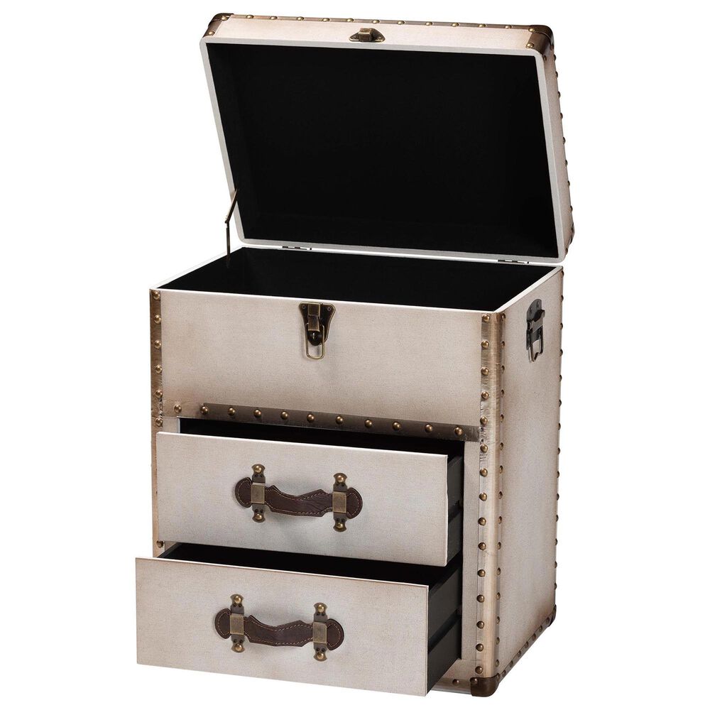 Baxton Studio Agatha 2-Drawer Storage Trunk in Beige, , large