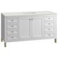 James Martin Vanities Chicago 60" Single Bathroom Vanity in Glossy White with 3 cm Lime Delight Quartz Top and Rectangular Sink, , large