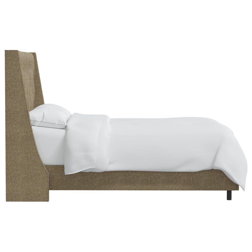 Skyline Furniture Loomis Queen Wingback Bed in Zuma Linen NFM