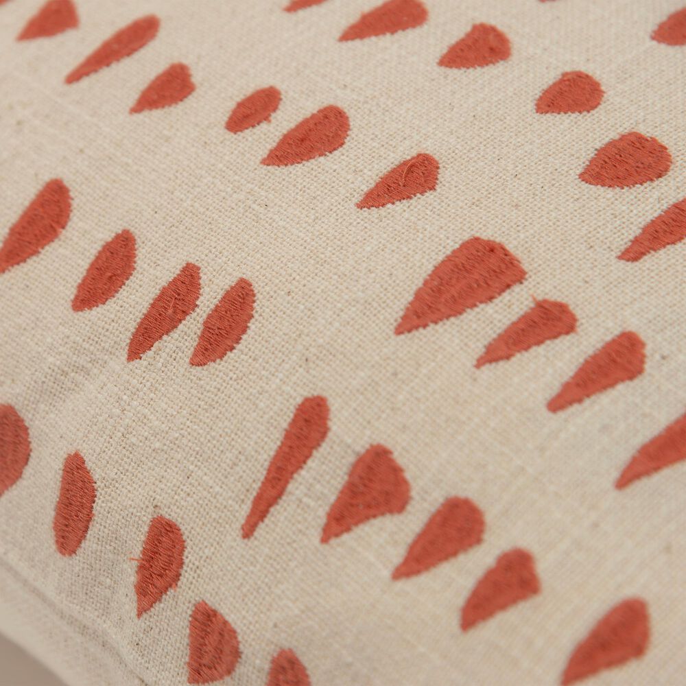 Rizzy Home 14&quot; x 26&quot; Dots Down Filled Lumbar Pillow in Coral and Natural, , large