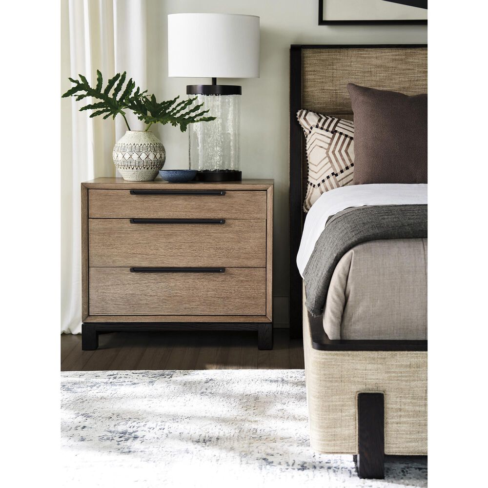 Lexington Furniture Zanzibar Rutledge 3-Drawer Nightstand in Medium Taupe, Espresso and Dark Umber, , large