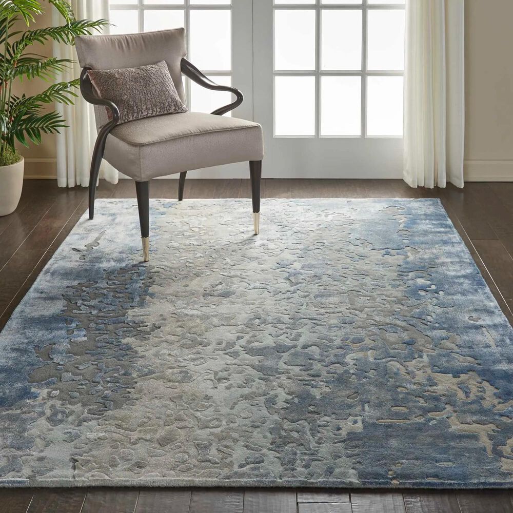 Nourison Prismatic 5&#39;6&quot; x 7&#39;5&quot; Denim Area Rug, , large