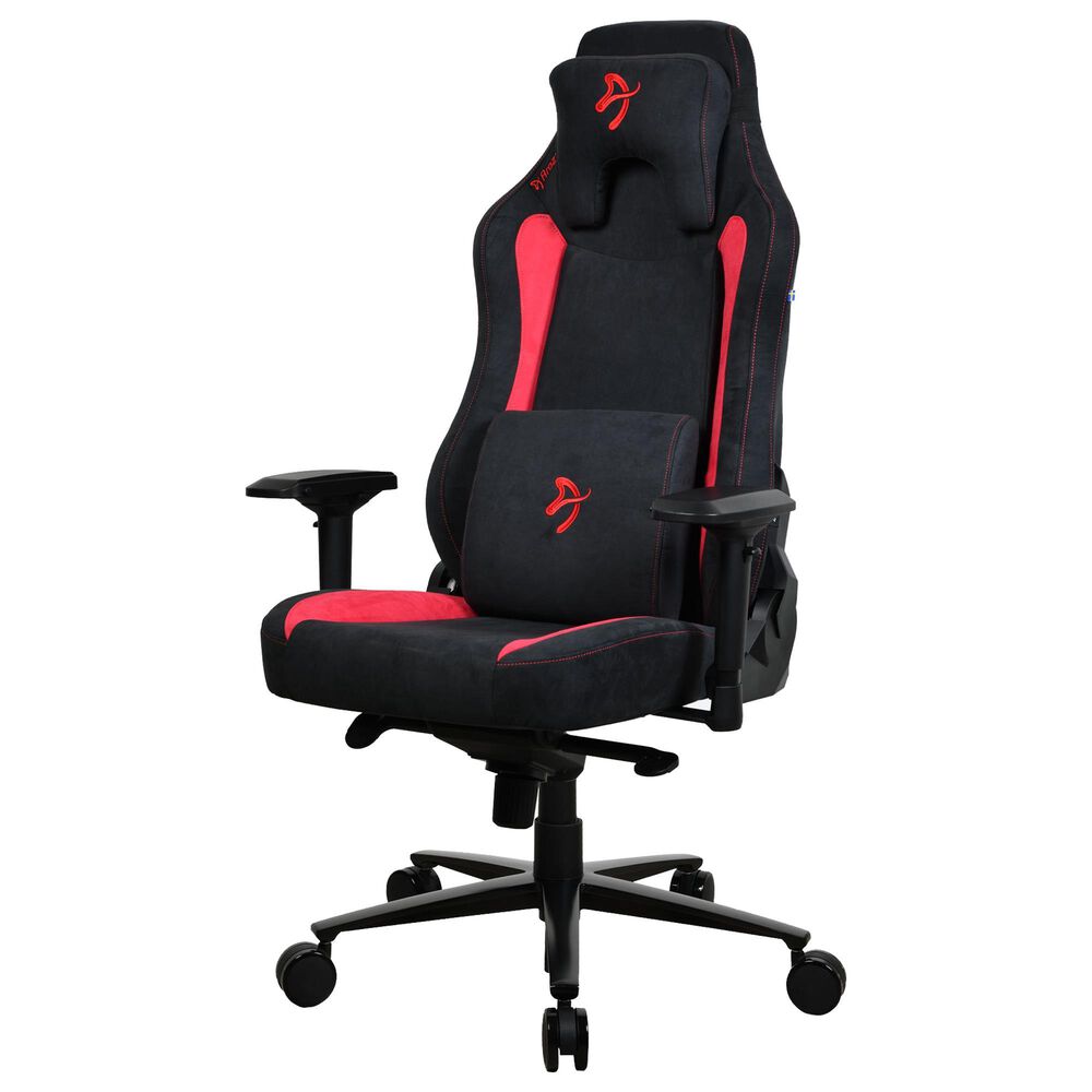 Arozzi Vernazza Supersoft Fabric Gaming Chair in Black and Red, , large