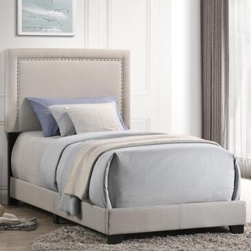 Hawthorne Furniture Zion Upholstered Twin Panel Bed in Fog, , large