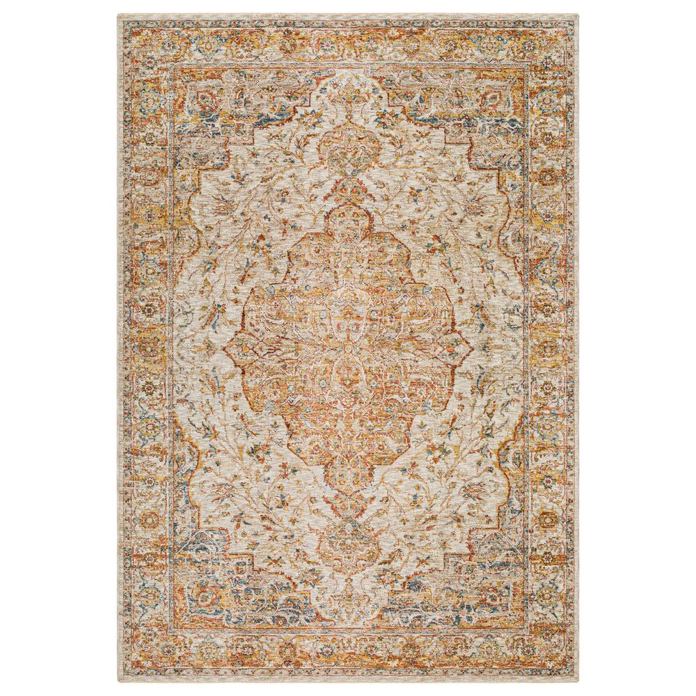 Surya Mona Lisa 10" x 14" Tan, Mustard, Brick Red, Sage, Dark Blue, Olive and Burgundy Area Rug, , large