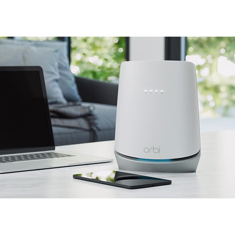 NETGEAR Orbi Tri-Band Wi-Fi System with Built-In Cable Modem Router and Satellite in White, , large