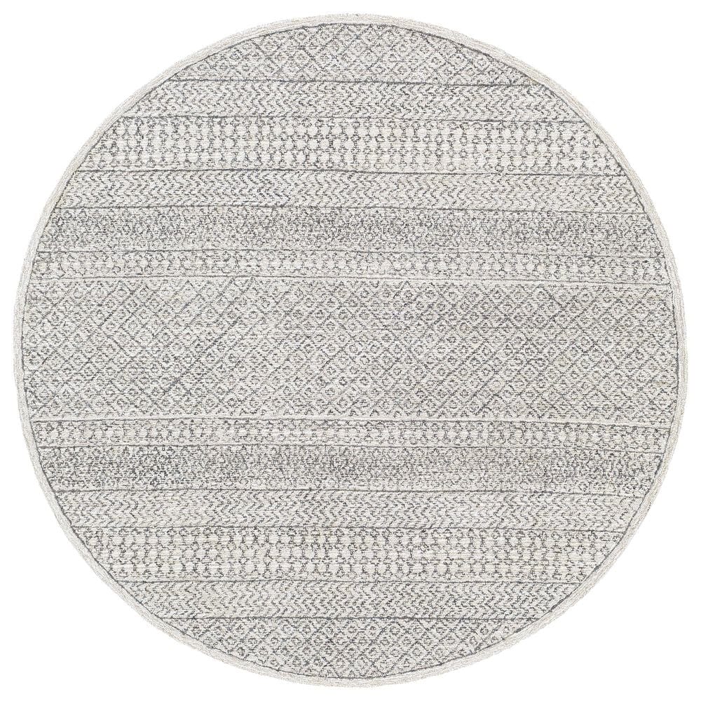 Surya Maroc MAR-2301 6" Round Beige, Ivory and Charcoal Area Rug, , large