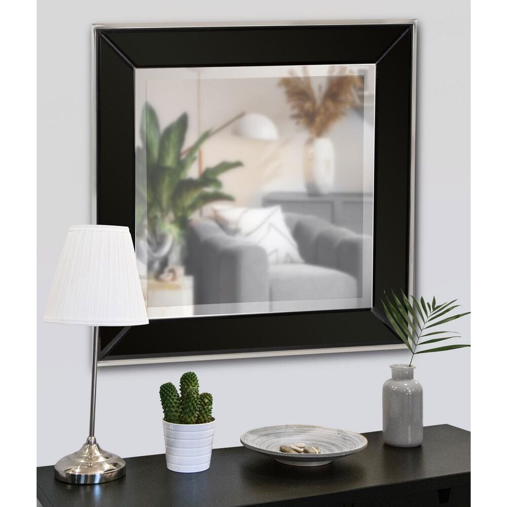 Howard Elliott Devon Square Mirror in Black and Clear, , large