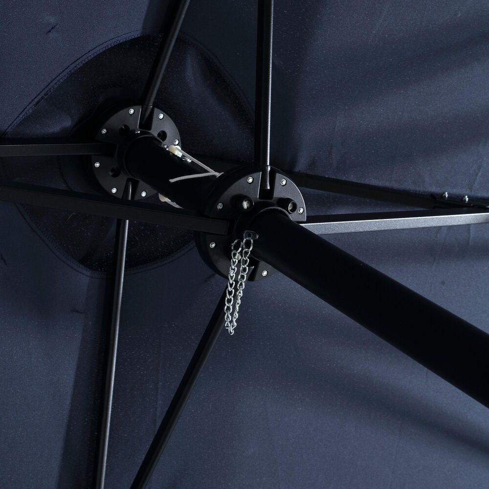 Hearth and Haven 14.8&#39; Double Sided Outdoor Umbrella without Base in Navy Blue, , large