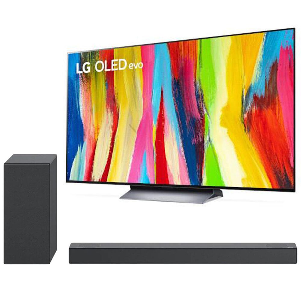 LG 55" Class C2 4K OLED evo UHD with HDR - Smart TV + 3.1.2 Channel High Res Soundbar with Dolby Atmos in Black, , large