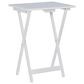 Linon Home Decor Lisbon Folding TV Tray Table Set with Stand in White (Set of 4), , large