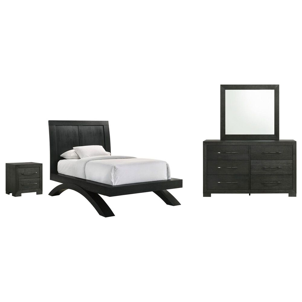 Mayberry Hill Allan 4-Piece Twin Platform Bedroom Set in Black, , large