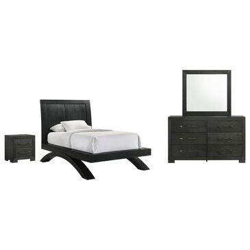 Mayberry Hill Allan 4-Piece Twin Platform Bedroom Set in Black, , large